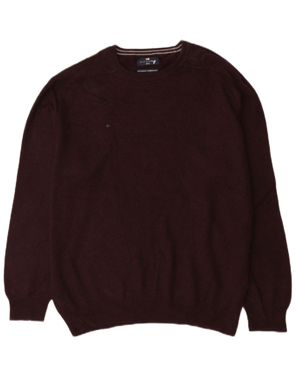 Ανδρικό πουλόβερ Marks & Spencer Blue Harbour Crew Neck Jumper Large Burgundy
