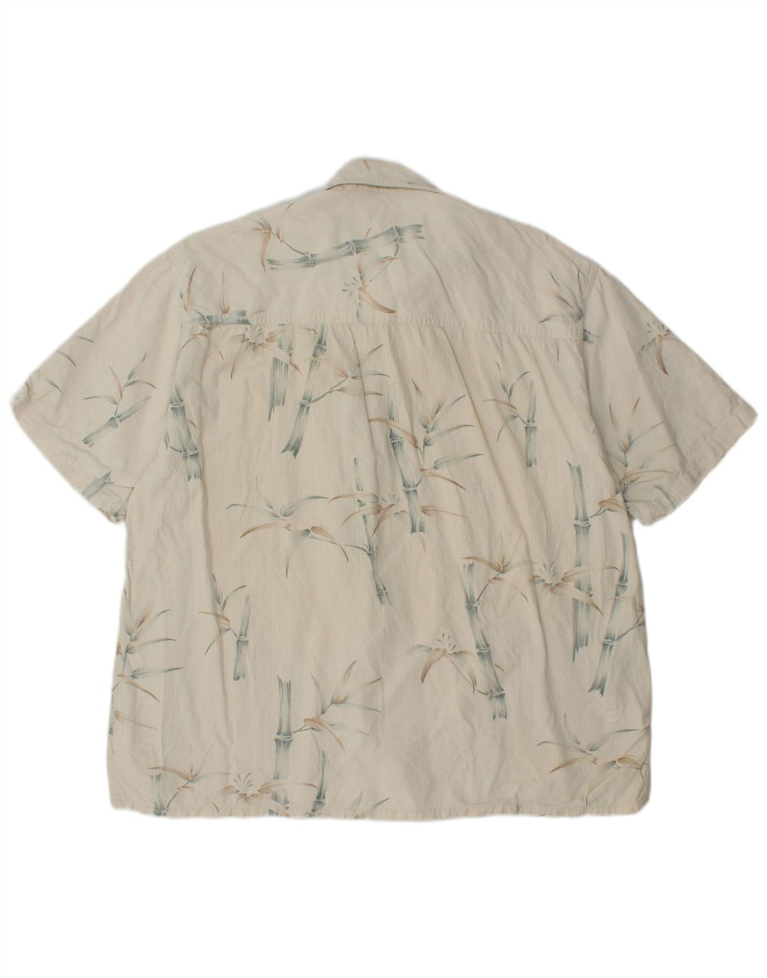 Ανδρικό κοντομάνικο πουκάμισο ISLAND REPUBLIC Μεγάλο σε λευκό λουλουδάτο μεταξωτό