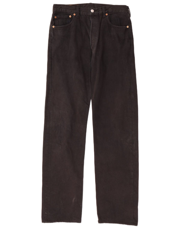 LEVI'S Ανδρικό τζιν 501 ίσιο W34 L36 Μαύρο βαμβακερό