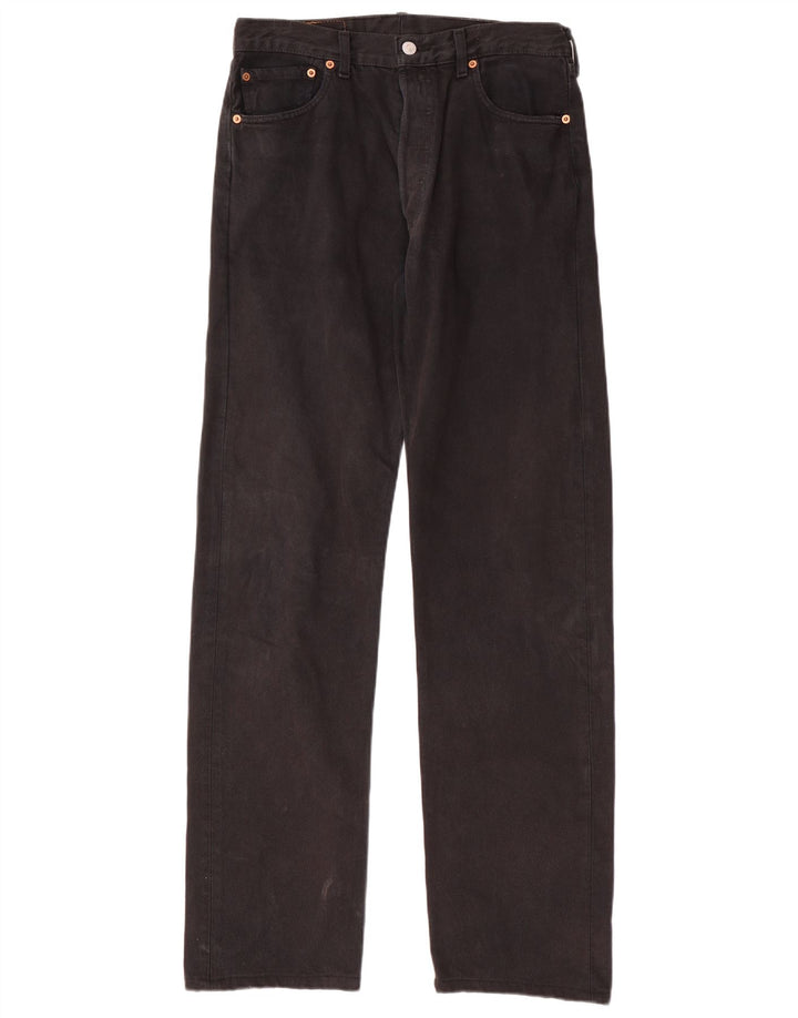 LEVI'S Ανδρικό τζιν 501 ίσιο W34 L36 Μαύρο βαμβακερό