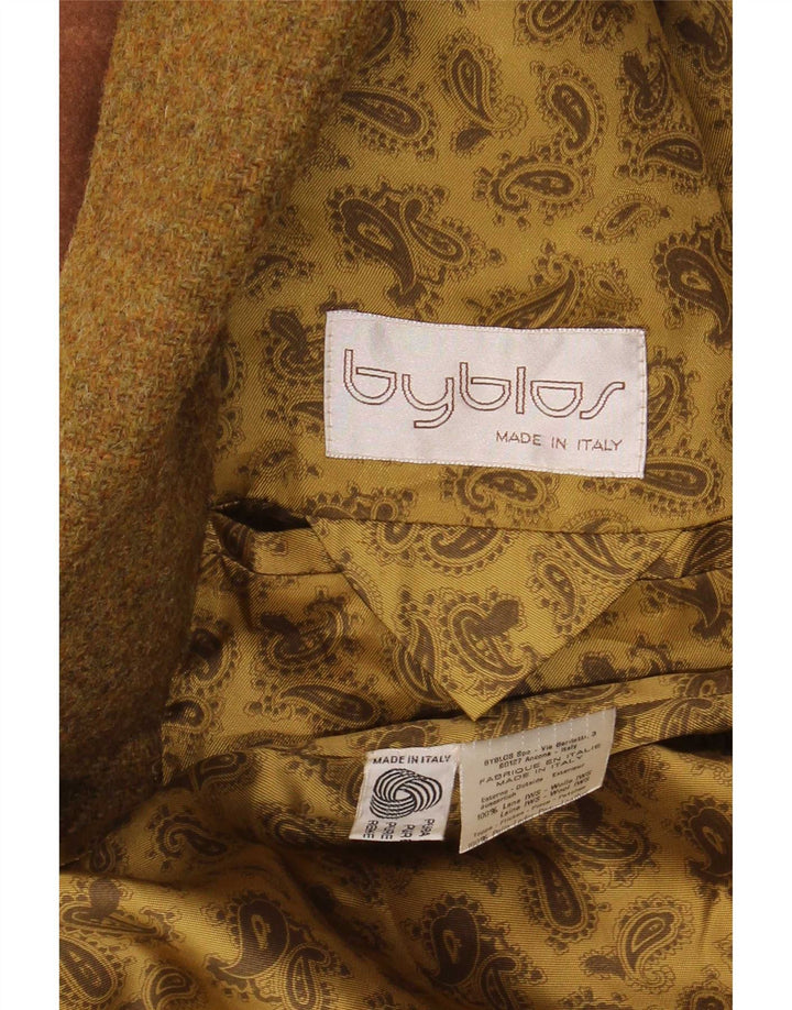 Byblos Ανδρικό τζάκετ Blazer 3 κουμπιών IT 50 Μεγάλο μαλλί χακί