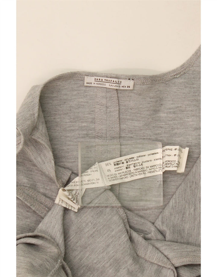Zara Γυναικείο Αμάνικο Bodycon Φόρεμα UK 8 Small Grey Polyester