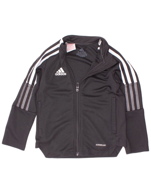 Adidas Boys Aeroready αθλητική φόρμα τοπ μπουφάν 5-6 ετών Μαύρο Colourblock