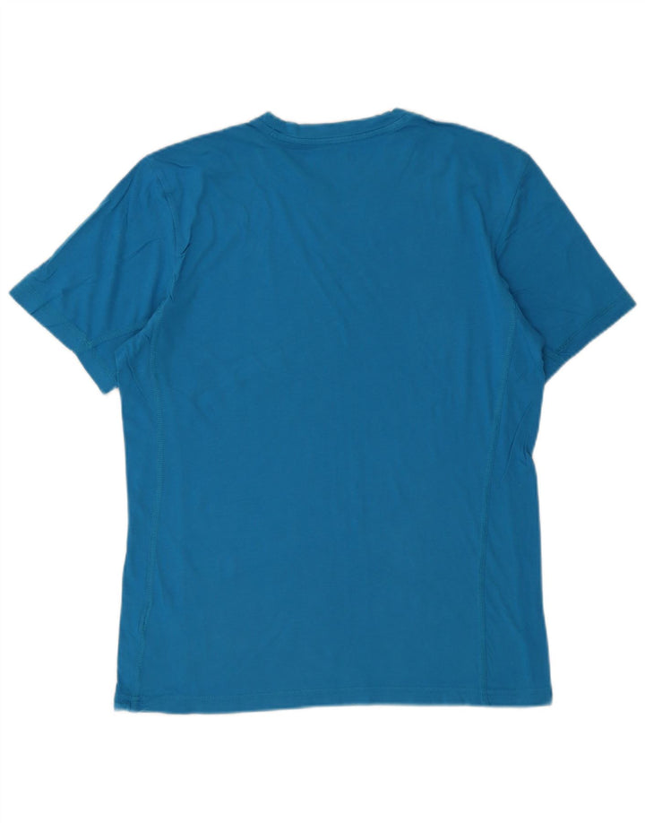 Ανδρικό γραφικό T-Shirt Reebok Top από μεσαίο μπλε βαμβακερό