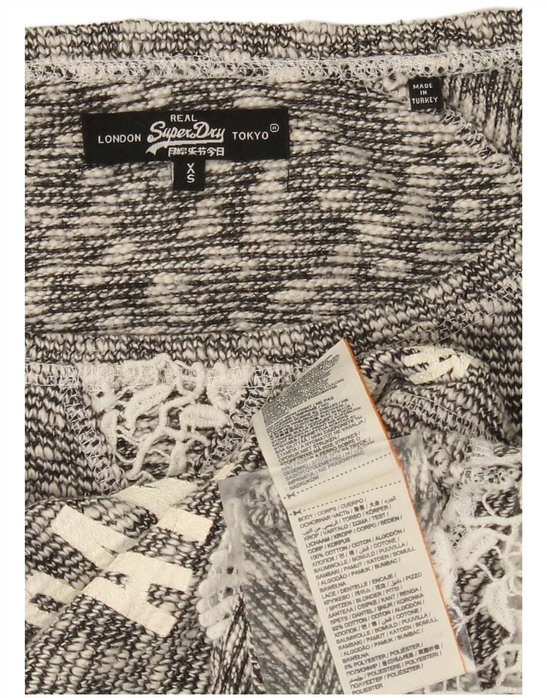 Superdry γυναικείο πουλόβερ υπερμεγέθη Crop Boat Neck Jumper UK 6 XS Γκρι βαμβακερό