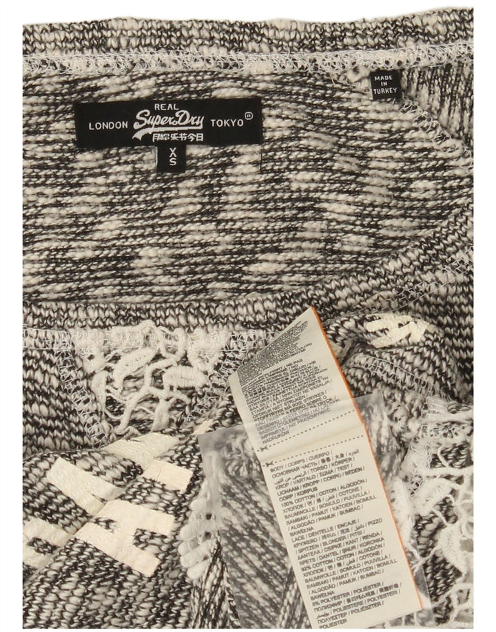 Superdry γυναικείο πουλόβερ υπερμεγέθη Crop Boat Neck Jumper UK 6 XS Γκρι βαμβακερό