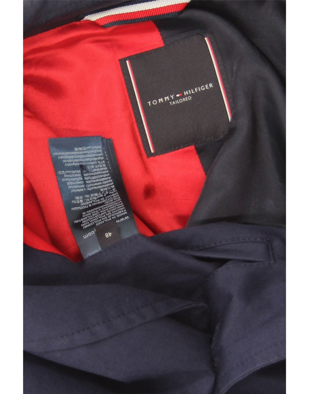 Ανδρικό πανωφόρι Tommy Hilfiger Tailored IT 48 Medium Navy Blue Cotton