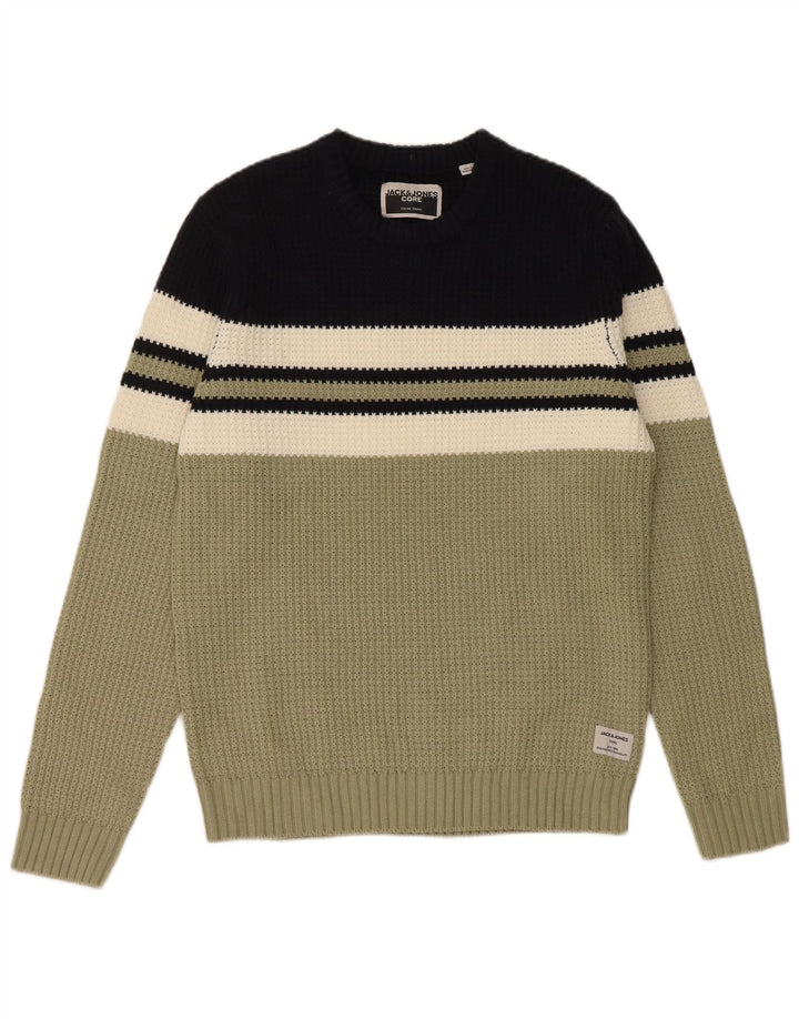 Jack & Jones Ανδρικό πουλόβερ με λαιμόκοψη, μεσαίο πολύχρωμο Colourblock