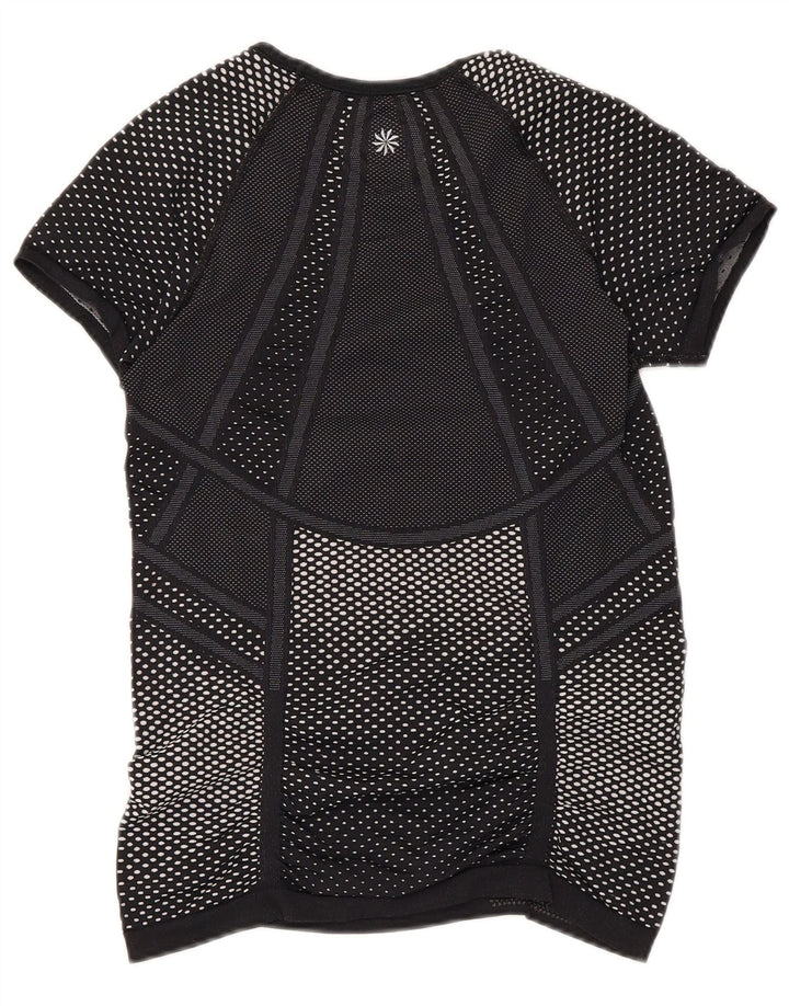 ATHLETA Γυναικείο T-Shirt Top UK 8 Small Black Spotted Polyester