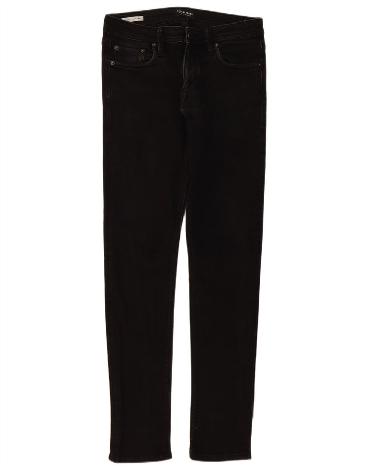 JACK & JONES Mens GLENN Slim Jeans W29 L32 Black Cotton