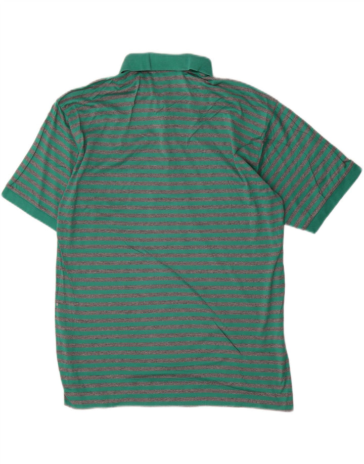 Ανδρικό μπλουζάκι πόλο CACHAREL Μικρό πράσινο ριγέ βαμβακερό