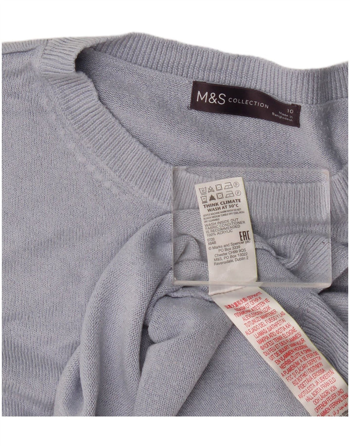 Marks & Spencer Γυναικείο πουλόβερ με λαιμόκοψη μεγάλου μεγέθους UK 10 Small Blue