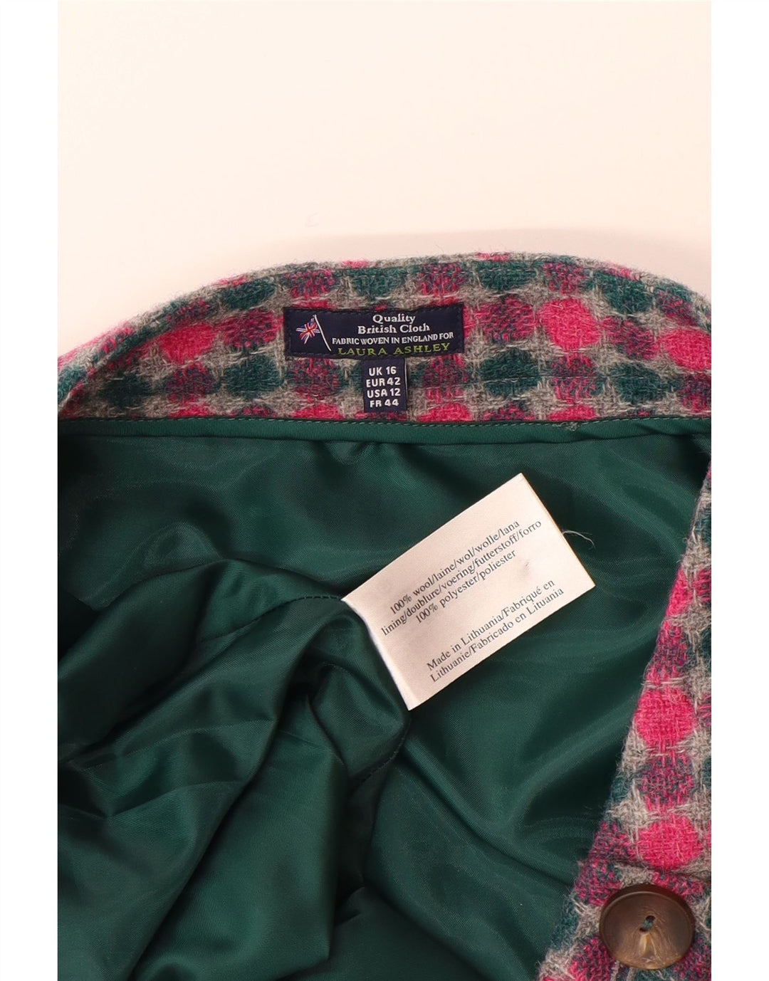 Γυναικεία μίνι φούστα LAURA ASHLEY UK 16 Μεγάλη W36 πολύχρωμη μαλλί με στίγματα