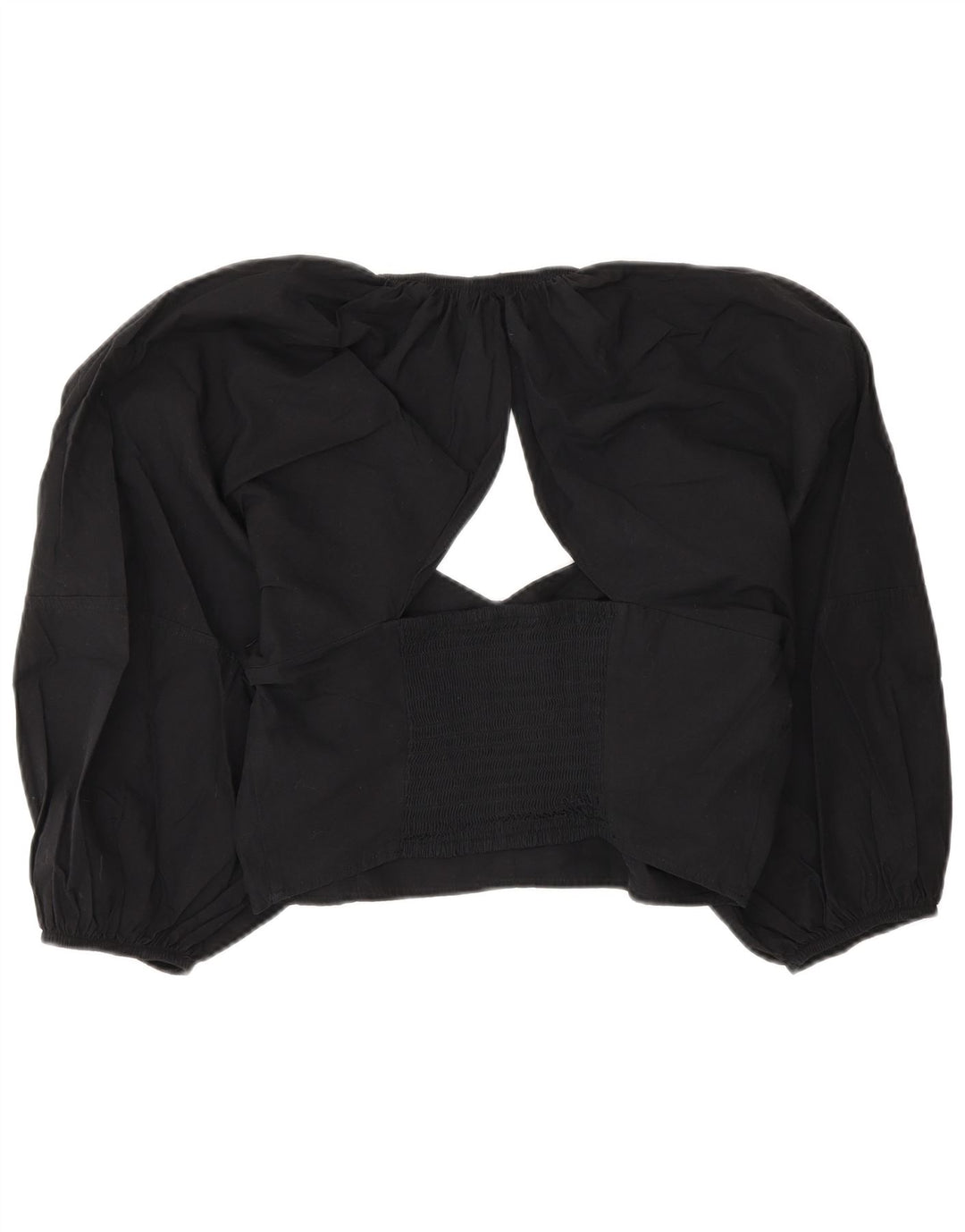 Zara Γυναικεία Μπλούζα Crop Top UK 14 Large Black