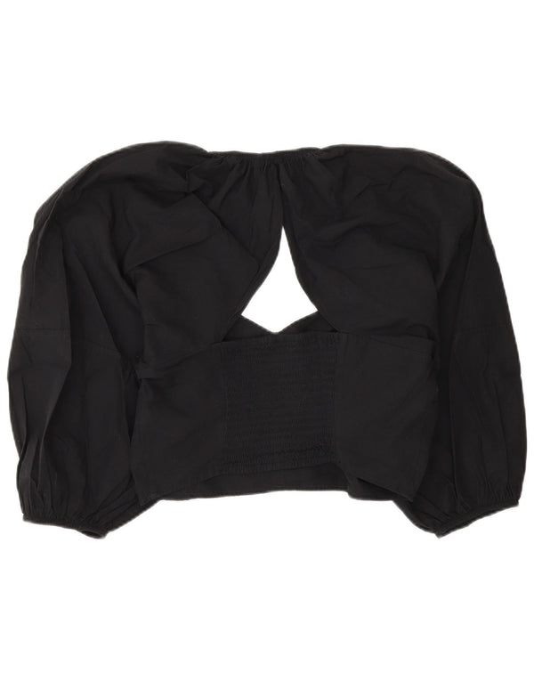 Zara Γυναικεία Μπλούζα Crop Top UK 14 Large Black