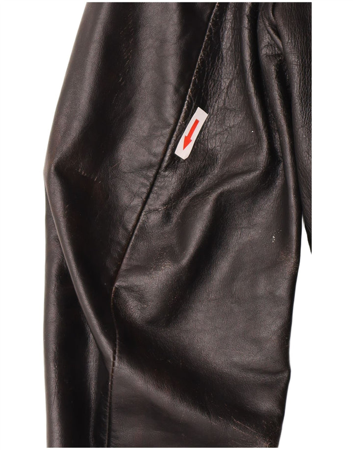 Vintage Γυναικείο Δερμάτινο Μπουφάν UK 10 Small Black Leather