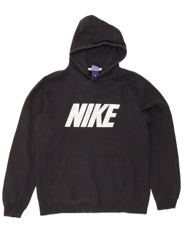 Ανδρικό γραφικό κουκούλα Nike, μεσαίο μαύρο βαμβακερό