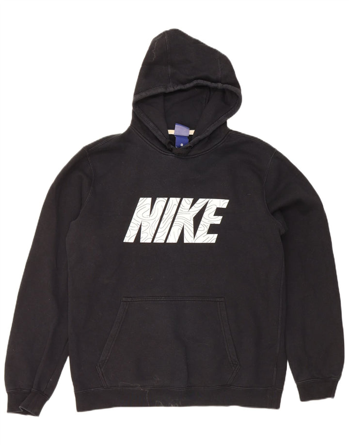 Ανδρικό γραφικό κουκούλα Nike, μεσαίο μαύρο βαμβακερό