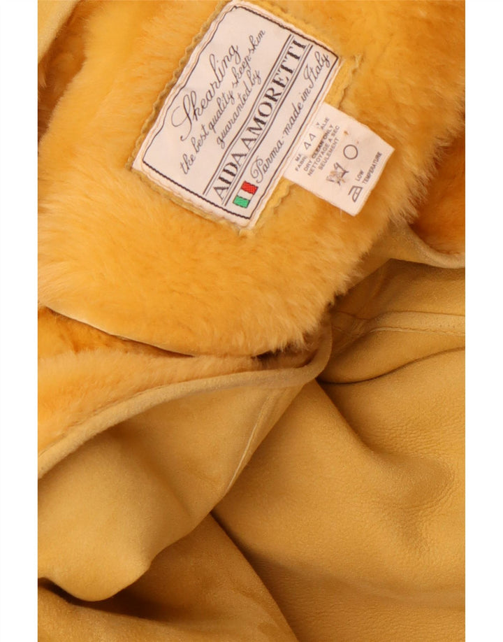 Vintage Γυναικείο Παλτό Shearling με διπλό στήθος IT 44 Medium Yellow