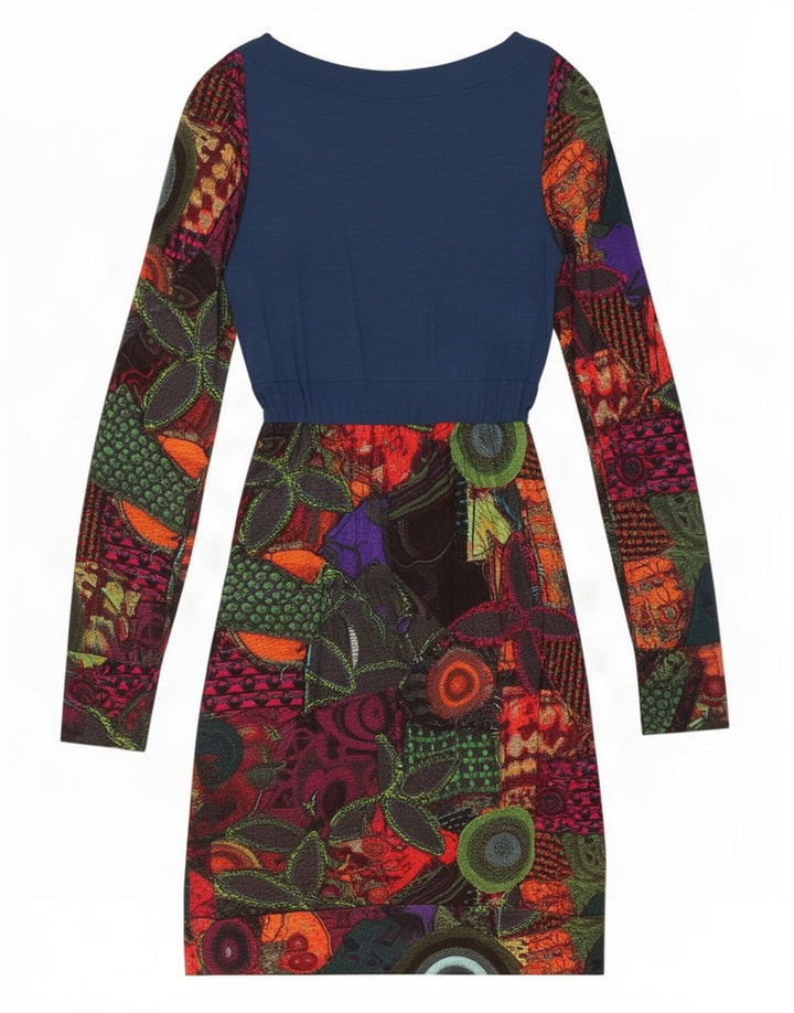 Desigual γυναικείο φόρεμα με θήκη UK 10 Small πολύχρωμο γεωμετρικό