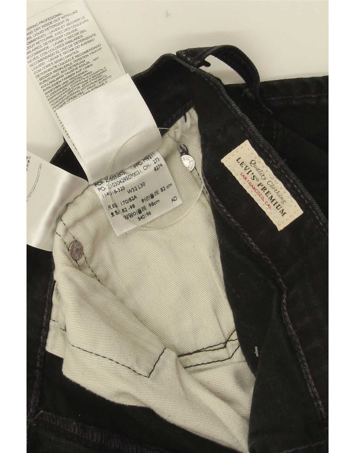 Γυναικείο τζιν ίσιο Levi's W32 L30 μαύρο βαμβακερό