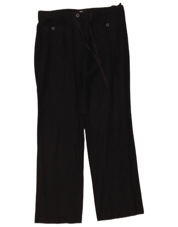 Marks & Spencer Γυναικείο ίσιο casual παντελόνι UK 14 μεγάλο W36 L33 μαύρο