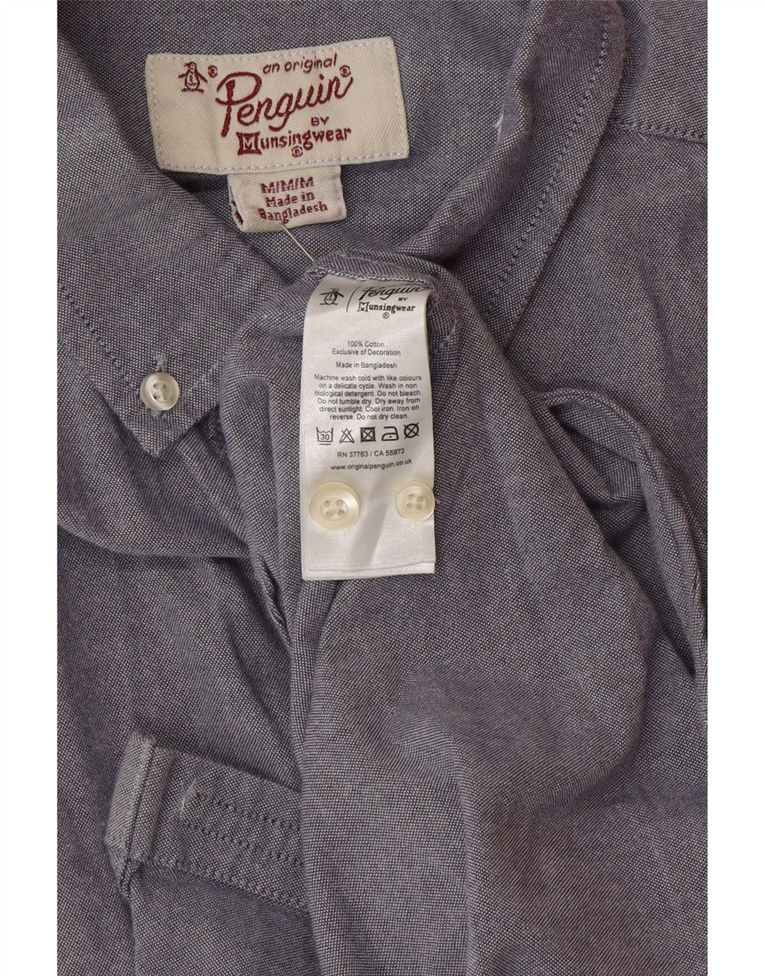 Ανδρικό πουκάμισο Penguin Heritage Slim Fit, μεσαίο μπλε βαμβακερό