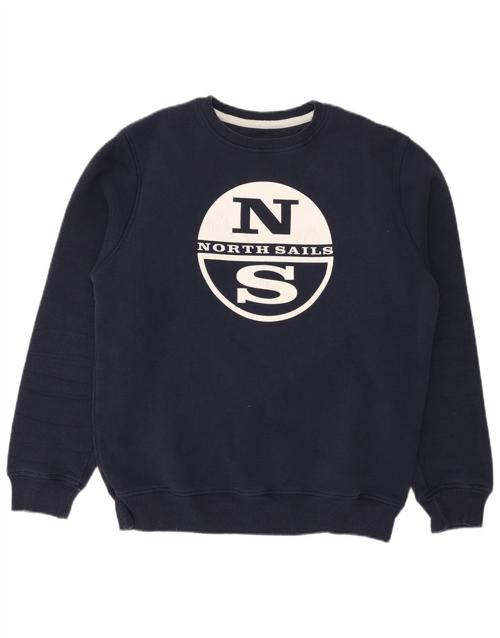 Ανδρικό γραφικό φούτερ North Sails Small Navy Blue βαμβακερό