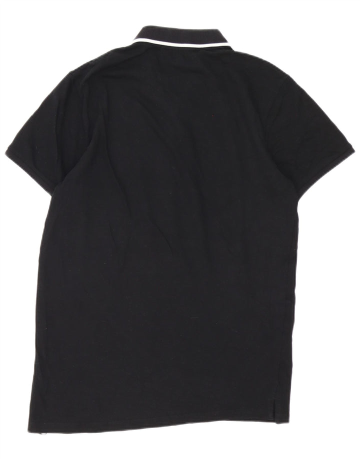 Ανδρικό μπλουζάκι πόλο Jack & Jones, μεσαίο μαύρο βαμβακερό