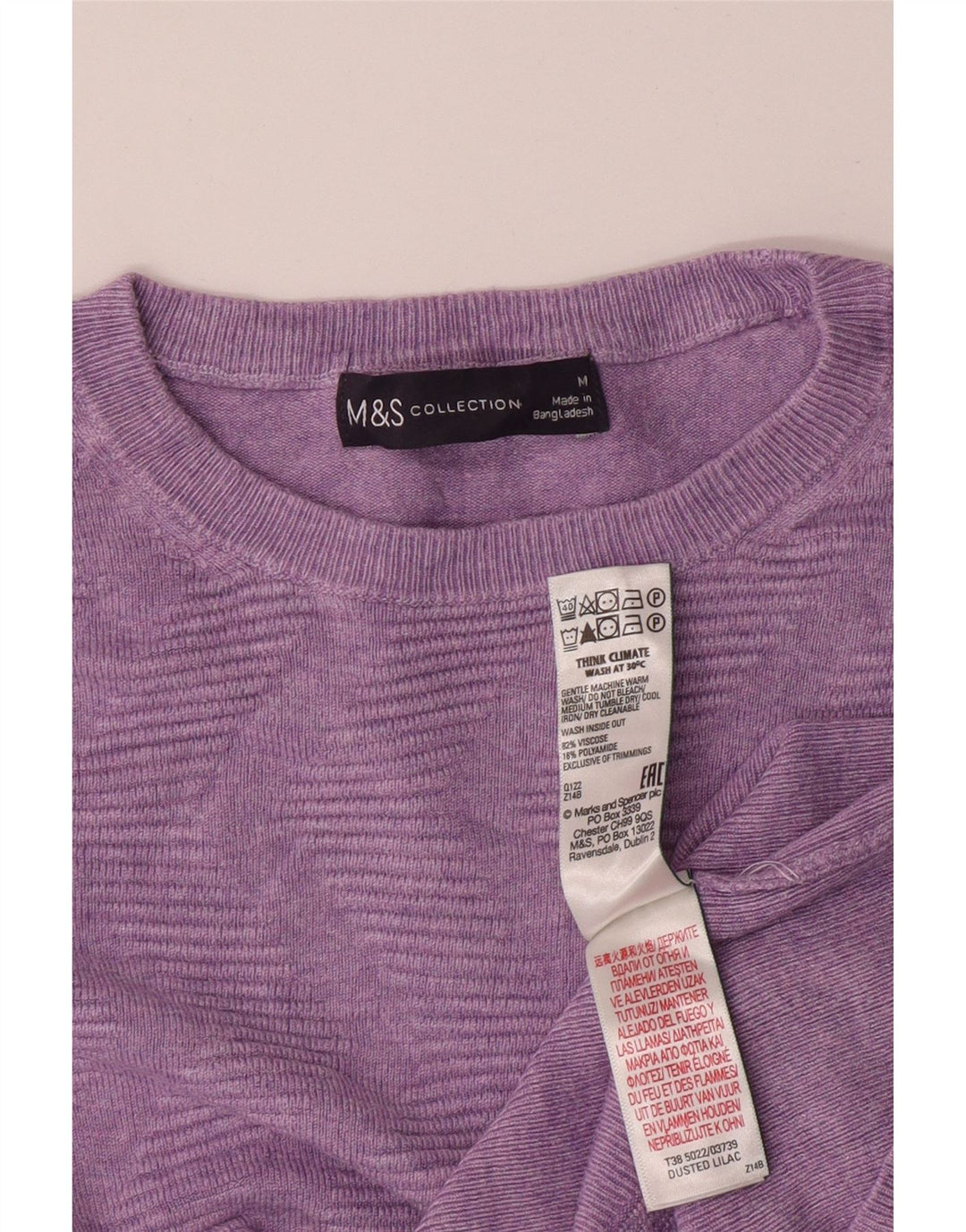 MARKS & SPENCER Γυναικείο πουλόβερ με λαιμόκαυστο UK 12 Medium Purple