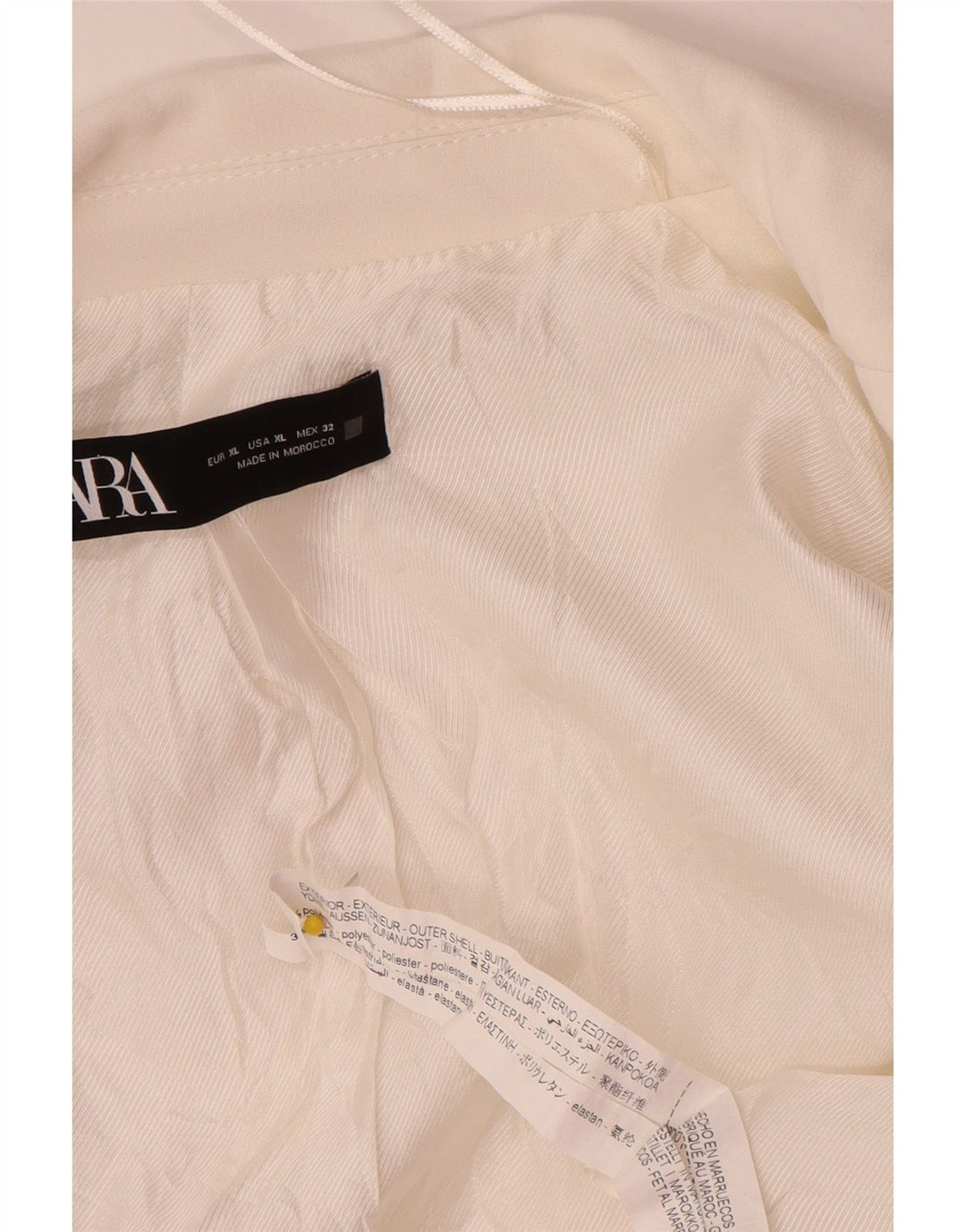 Zara Γυναικείο μπουφάν 3/4 με ανοιχτό μανίκι UK 18 XL Λευκό Πολυεστέρας