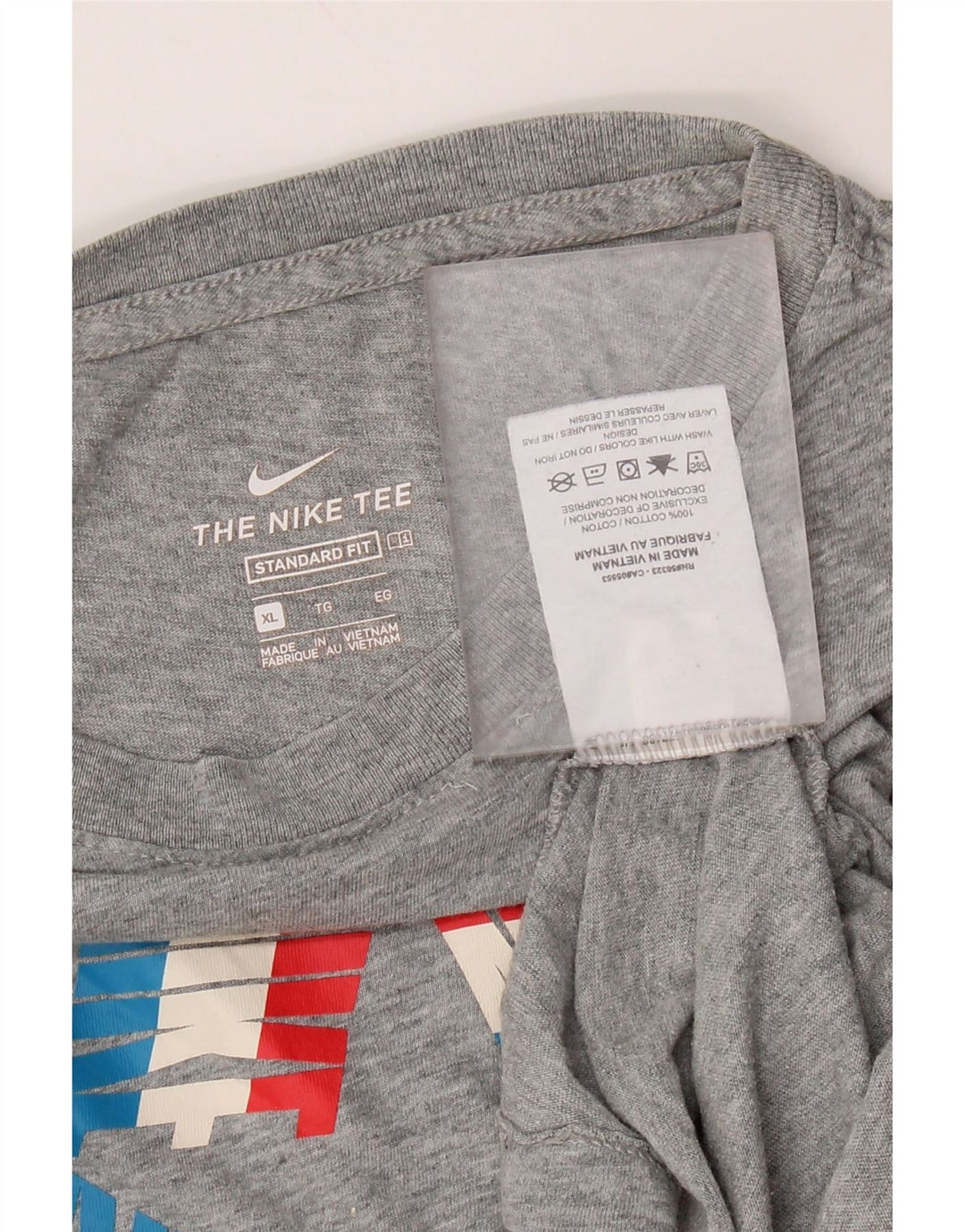 Γυναικείο γραφικό μπλουζάκι NIKE κανονική εφαρμογή τοπ UK 18 XL γκρι βαμβακερό