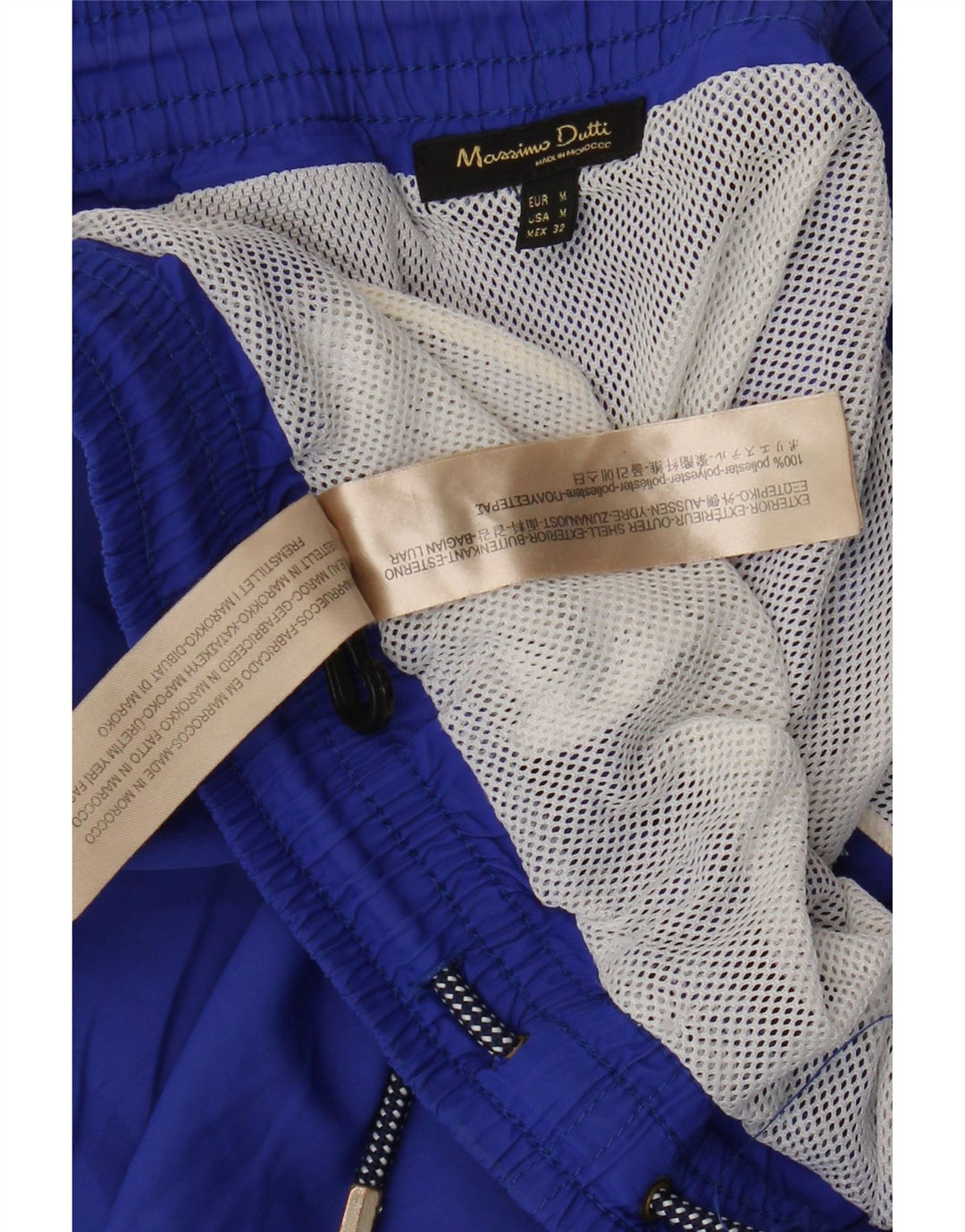 Ανδρικό σορτς κολύμβησης Massimo Dutti, μεσαίο μπλε πολυεστέρας