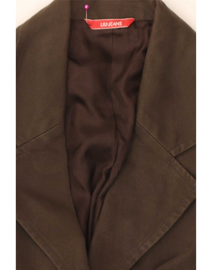 Liu Jo Γυναικείο Μπουφάν Blazer 3 Κουμπιών IT 44 Μεσαίο Καφέ Βαμβακερό