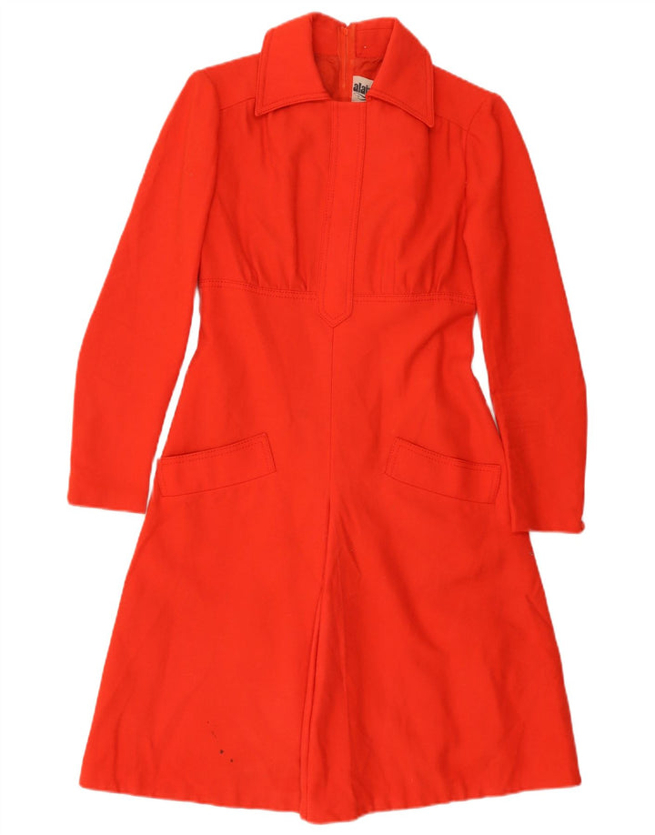 VINTAGE Γυναικείο μακρυμάνικο φόρεμα A-Line EU 38 Μεσαίο κόκκινο νέο μαλλί