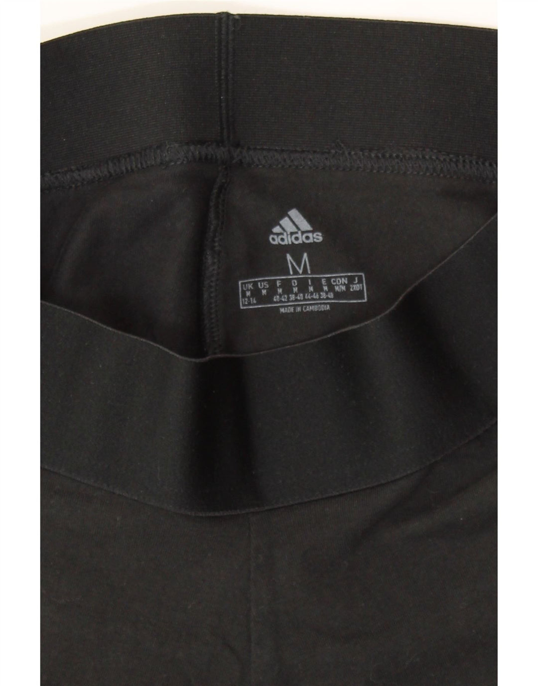 ADIDAS Womens Leggings UK 12/14 Medium  Black Cotton Vintage Adidas and Second-Hand Adidas from Messina Hembry 