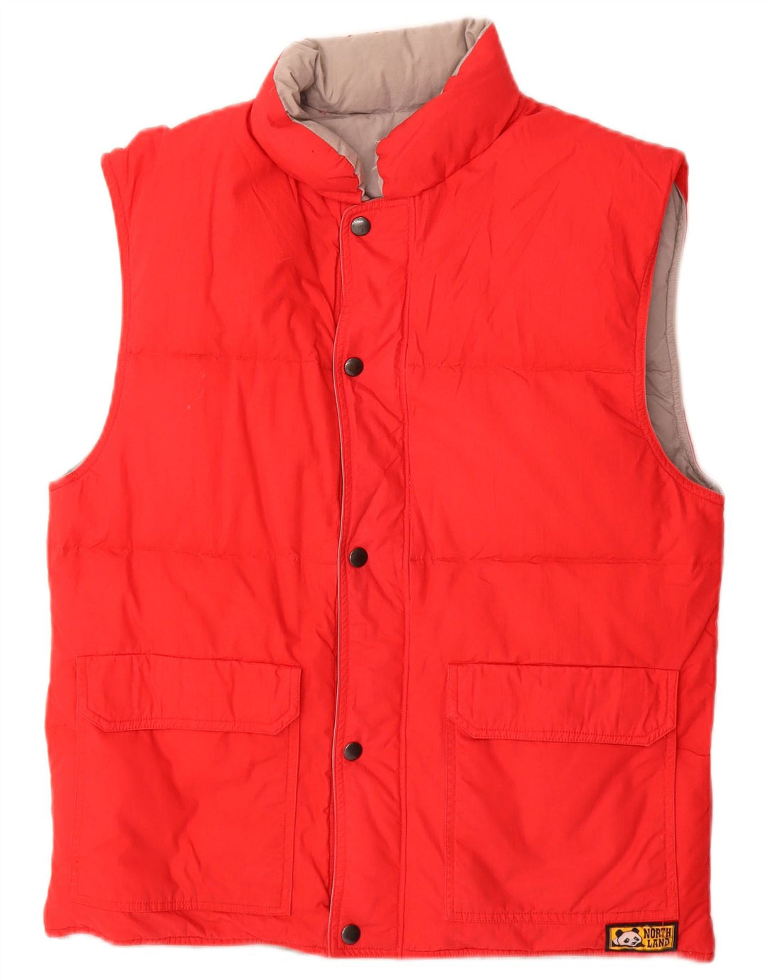 Vintage Ανδρικά Reversible Gilet Gilet UK 38 Medium Red Cotton