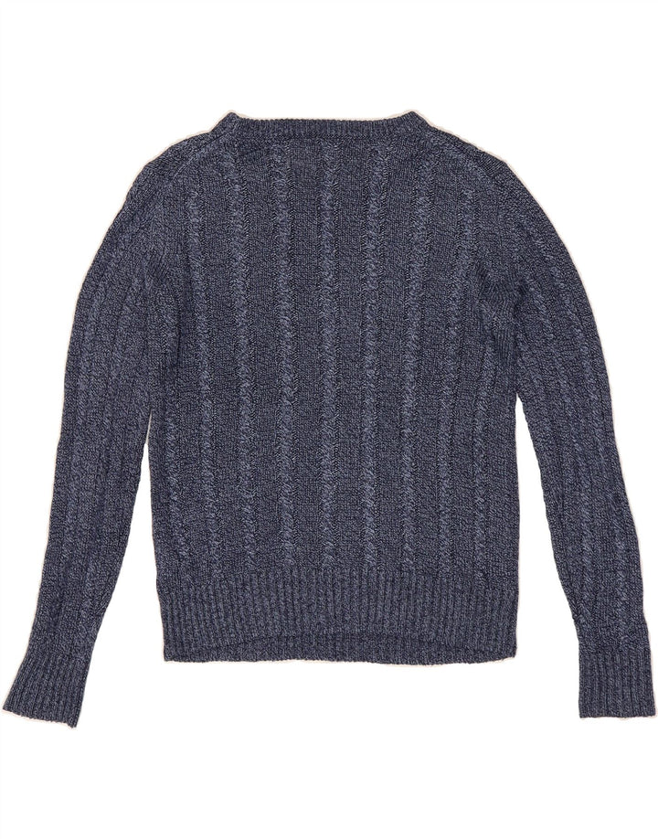 MASSIMO DUTTI Womens Crew Neck Jumper Sweater UK 10 Small Navy Blue Vintage Massimo Dutti and Second-Hand Massimo Dutti from Messina Hembry 