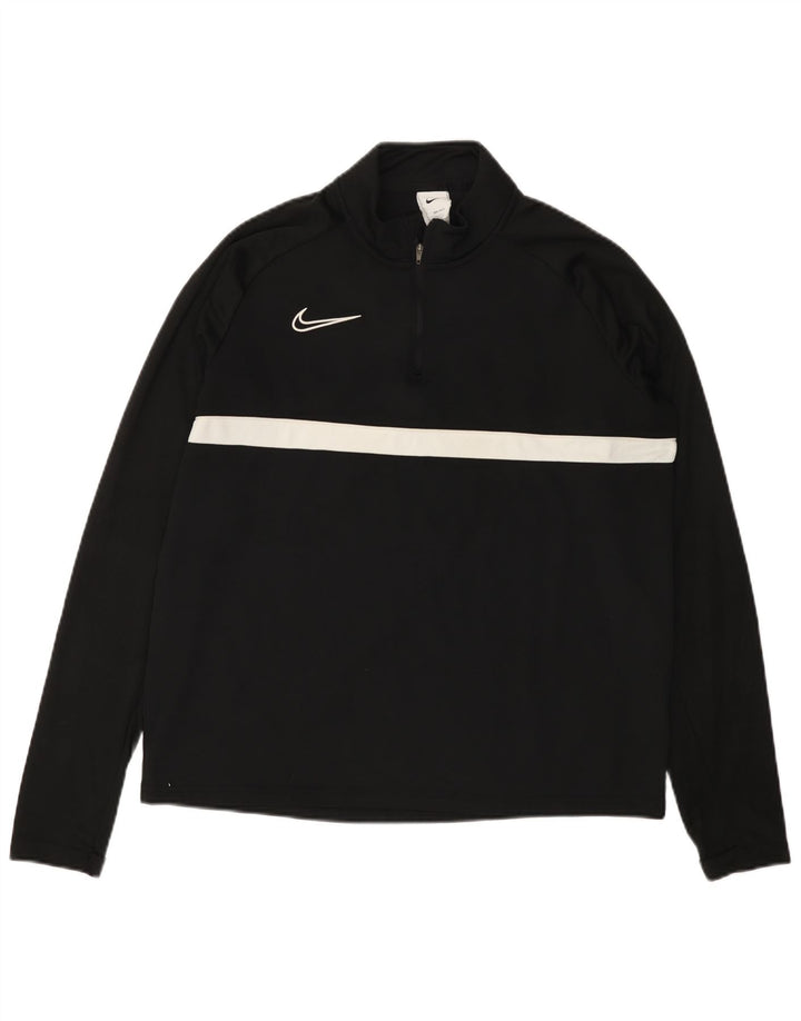 Ανδρική φόρμα πουλόβερ με φερμουάρ Dri Fit NIKE Top Large Black Colourblock