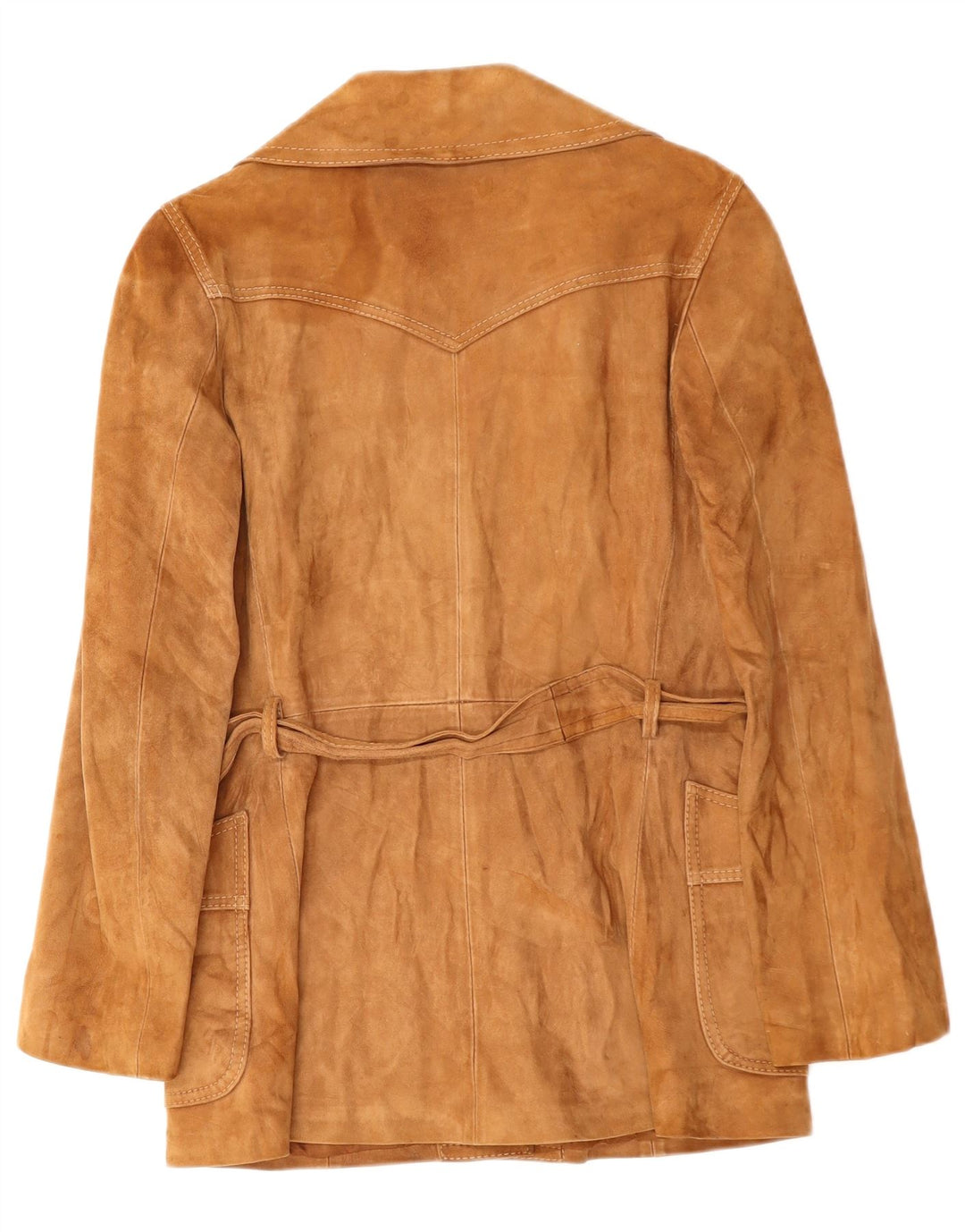 VINTAGE Γυναικείο Suede Jacket UK 14 Medium Brown