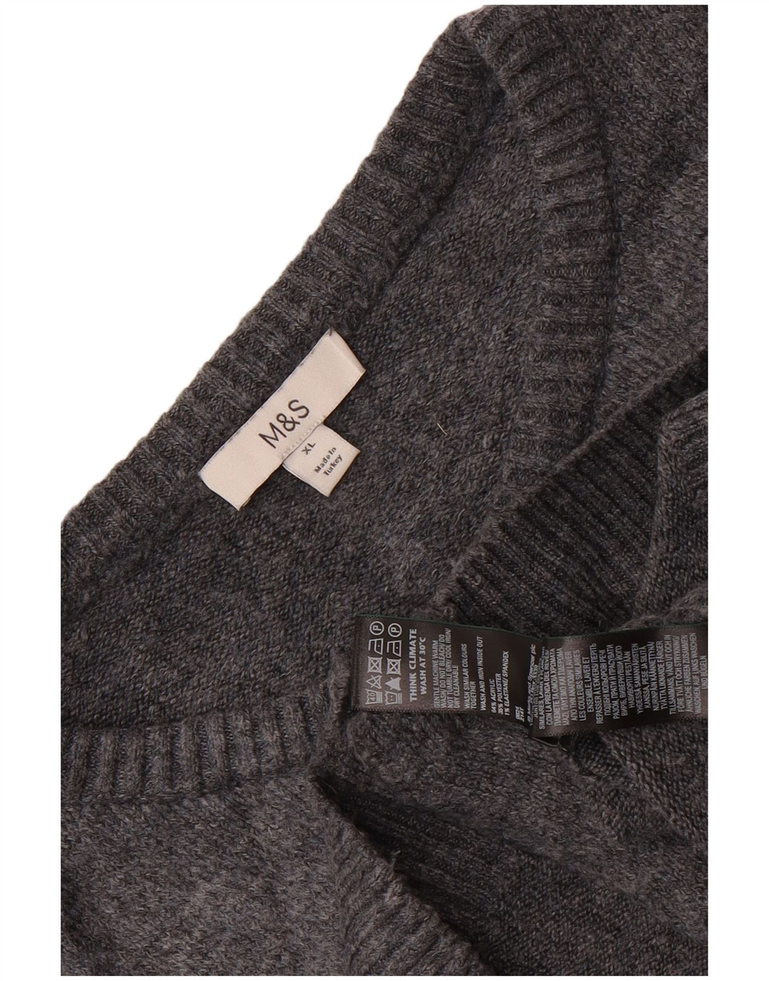 Marks & Spencer Γυναικείο Crop Oversized Ζακέτα πουλόβερ UK 18 XL Γκρι