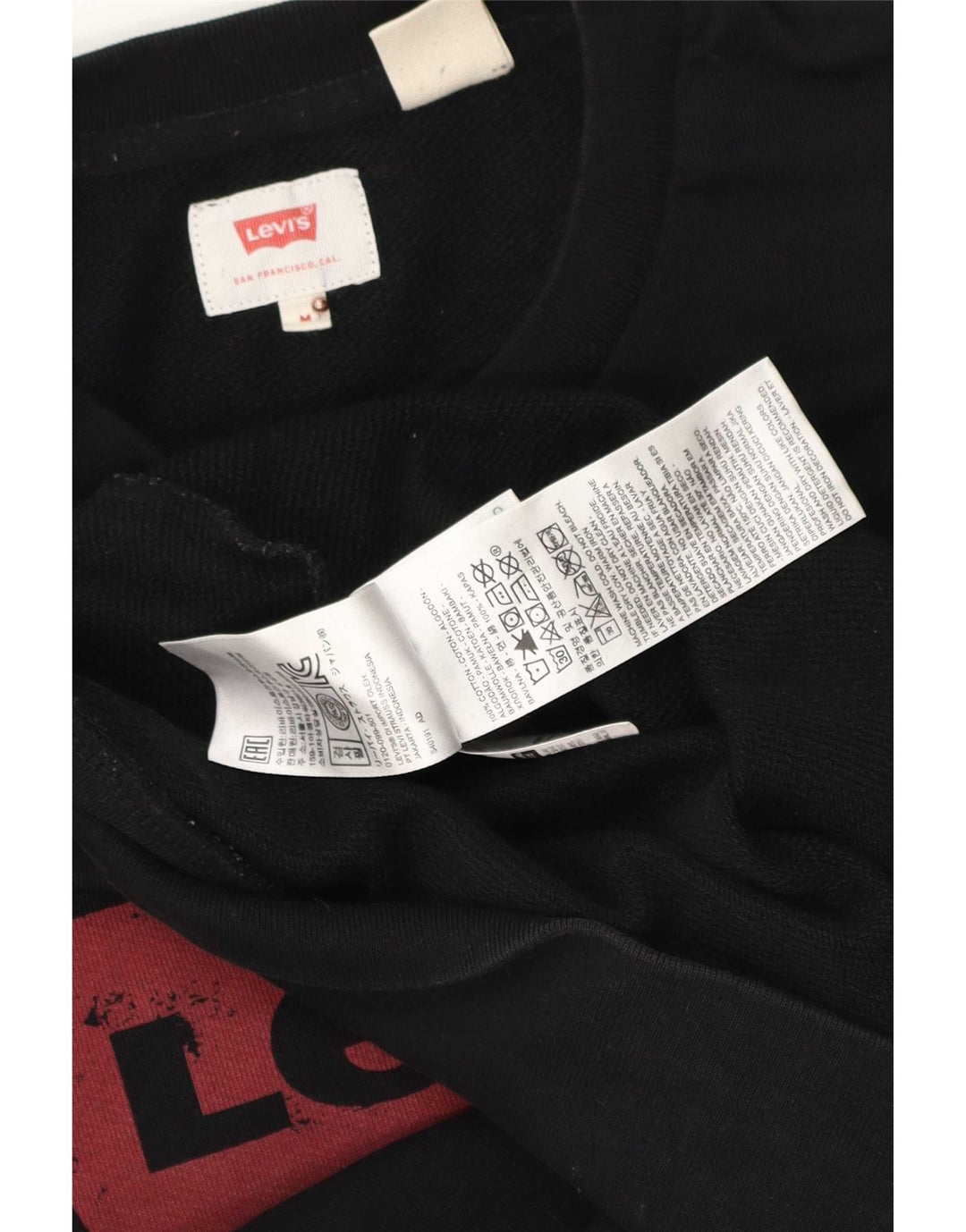 Ανδρικό γραφικό φούτερ Levi's, μεσαίο μαύρο βαμβακερό