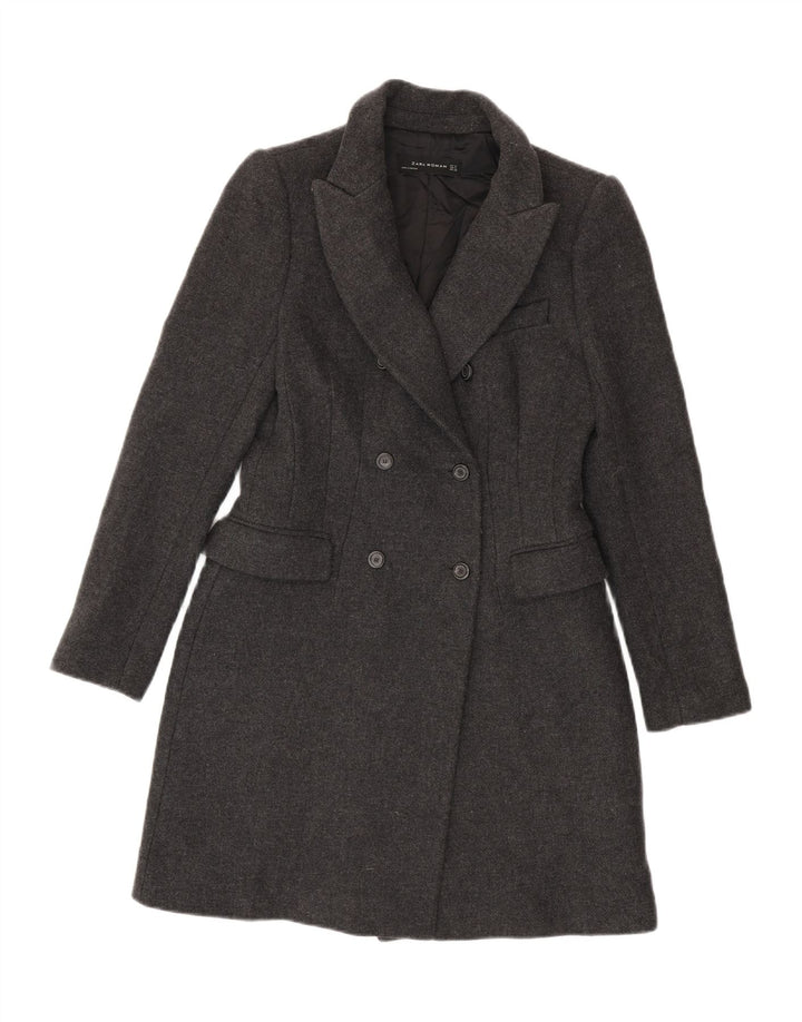 ZARA Γυναικείο παλτό με διπλό στήθος UK 12 Medium Grey