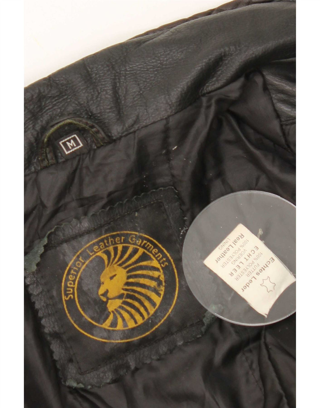 Vintage Γυναικείο Δερμάτινο Μπουφάν UK 14 Medium Μαύρο