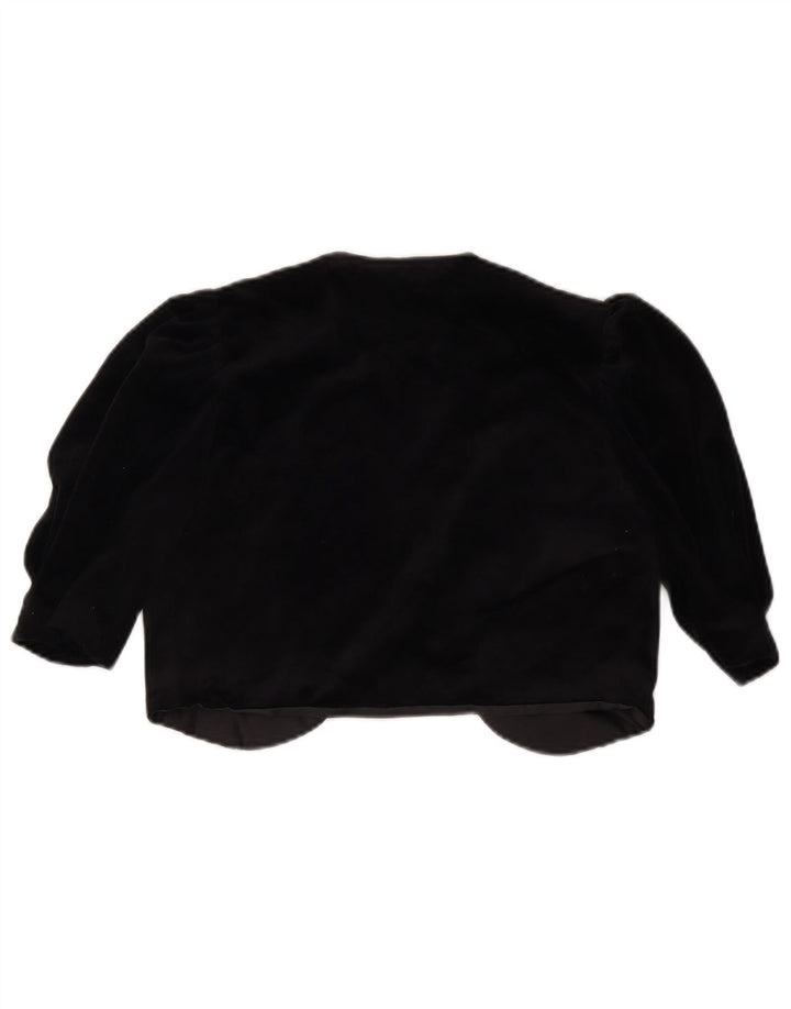 VINTAGE Γυναικείο Ανοιχτό Μπουφάν Bolero IT 36 XS Μαύρο Τριοξικό
