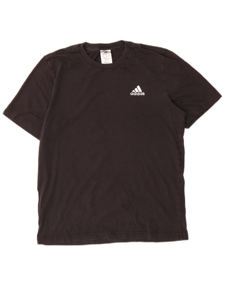 Ανδρικό T-Shirt Adidas Τοπ μεσαίο μαύρο βαμβακερό
