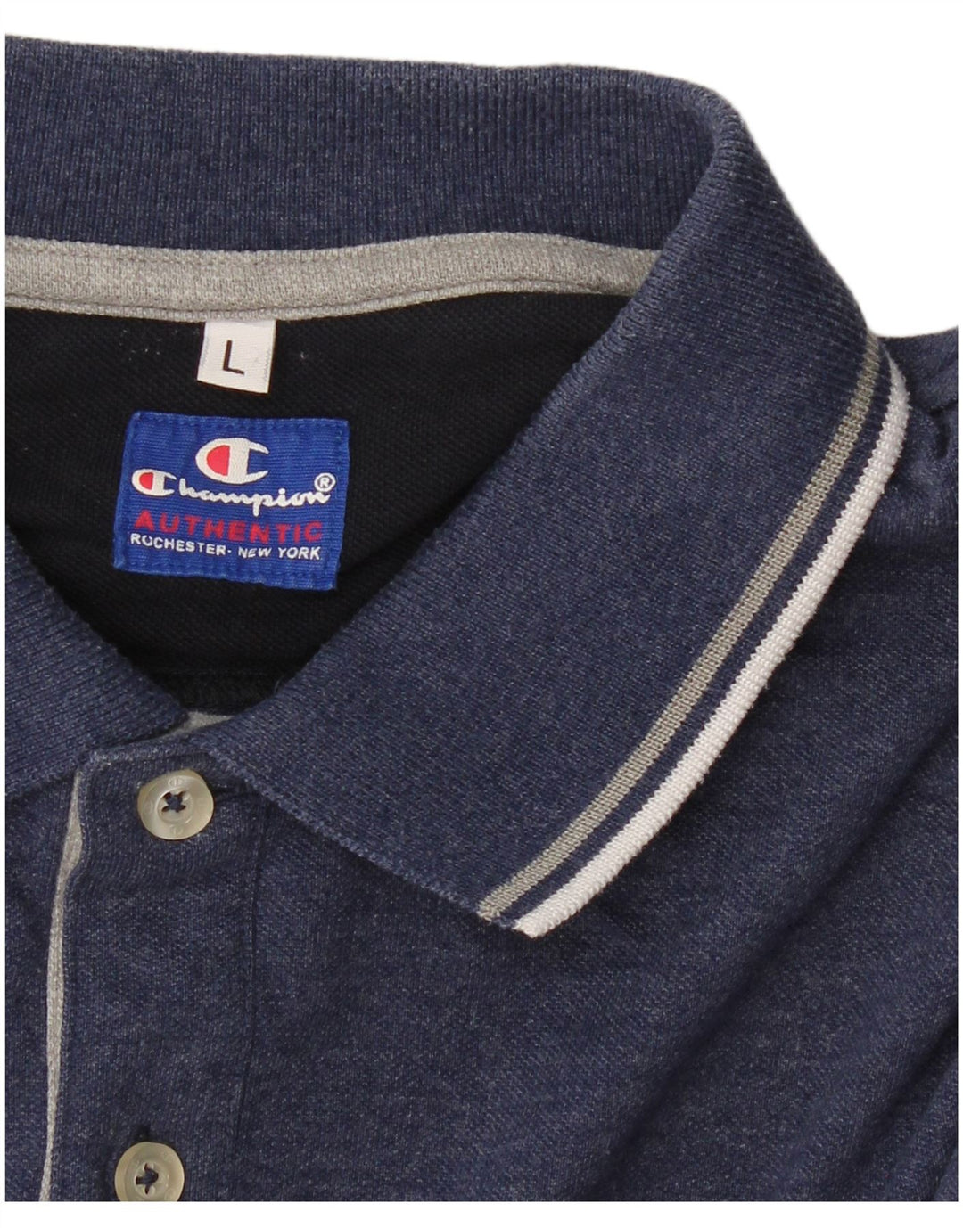 CHAMPION Mens Polo Shirt Large Navy Blue