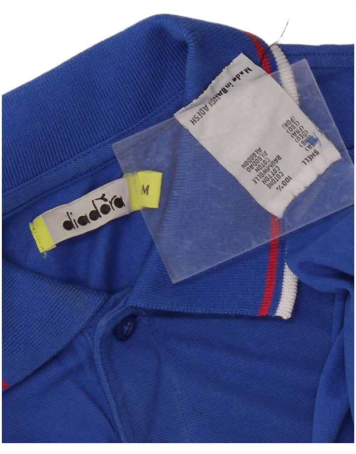DIADORA Mens Polo Shirt Medium Blue Cotton
