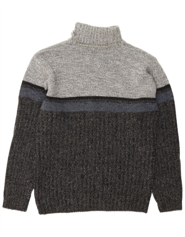 C&A Ανδρικό πουλόβερ Canda Roll Neck Jumper Μεγάλο Γκρι Colourblock