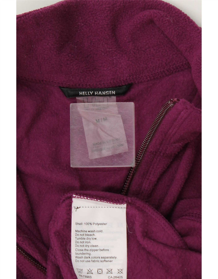 Helly Hansen Womens Zip Neck Fleece Jumper UK 14 Medium Purple Polyester